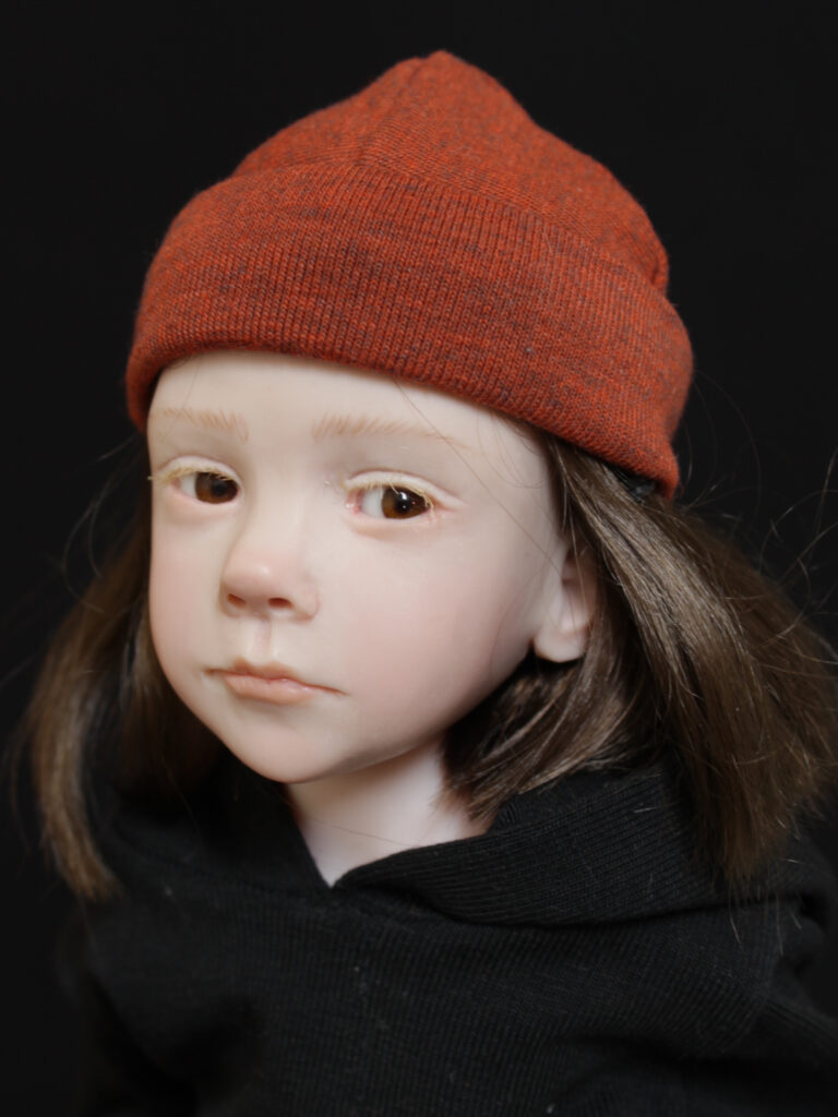 Poupée de collection, sculpture figurative pièce unique Laurence Ruet poupée articulée 33 cm