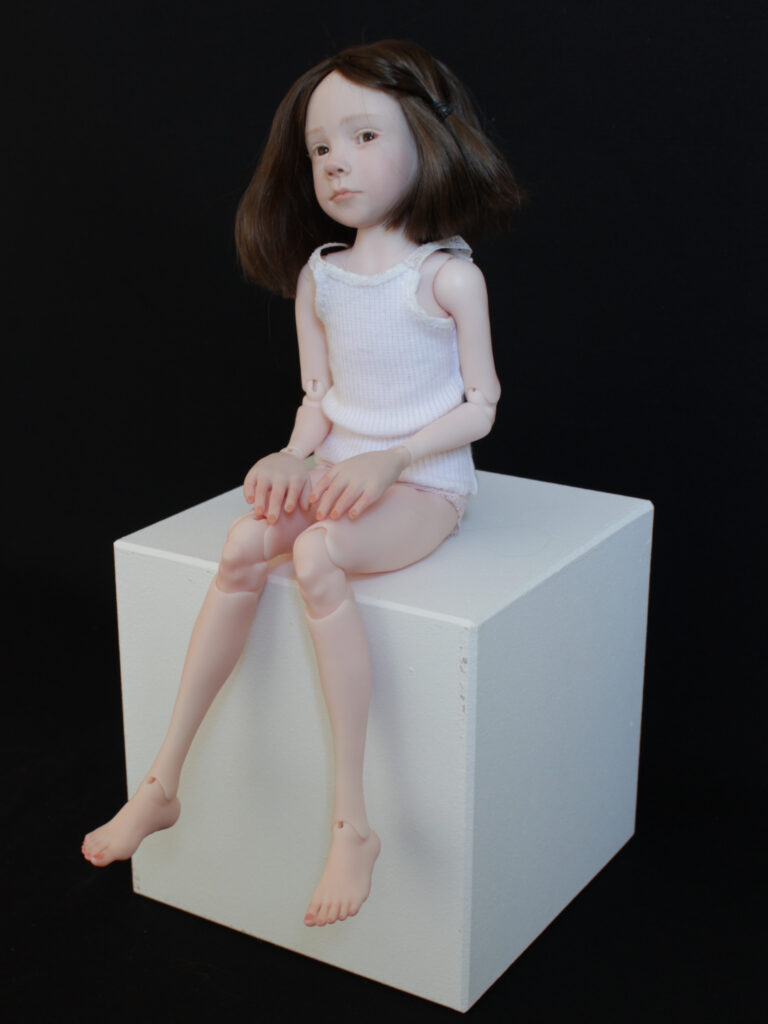 Poupée de collection, sculpture figurative pièce unique Laurence Ruet poupée articulée 33 cm