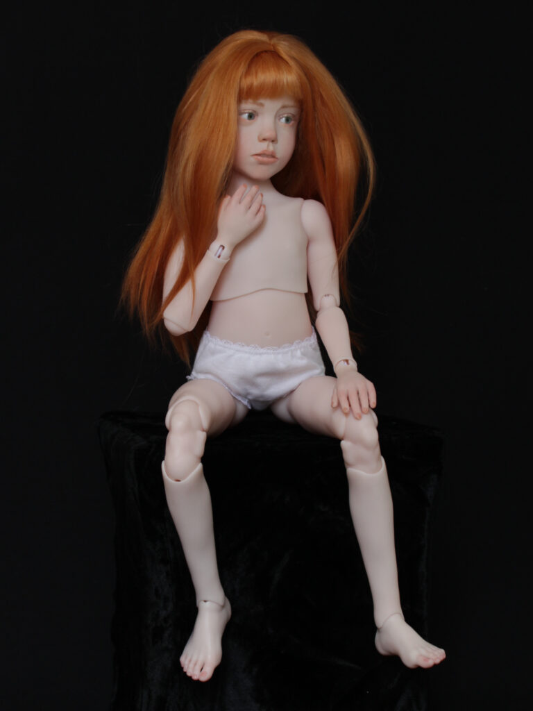 Poupée de collection, sculpture figurative pièce unique Laurence Ruet poupée articulée 50 cm