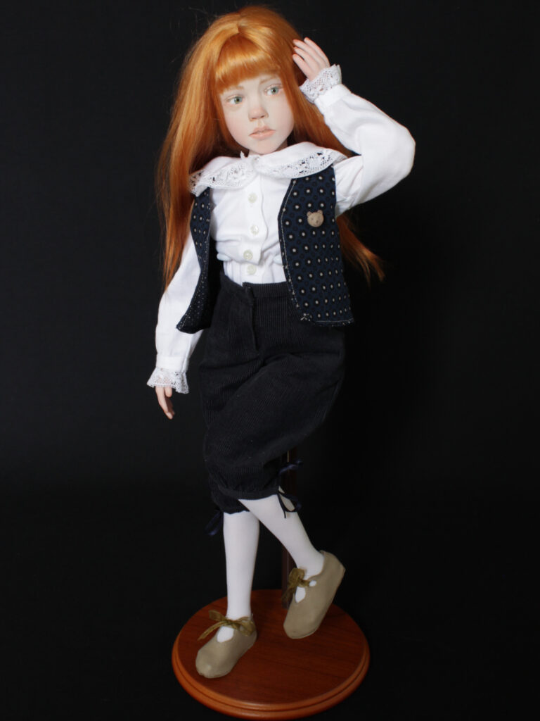 Poupée de collection, sculpture figurative pièce unique Laurence Ruet poupée articulée 50 cm