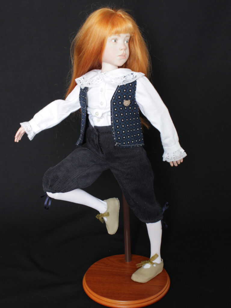 Poupée de collection, sculpture figurative pièce unique Laurence Ruet poupée articulée 50 cm