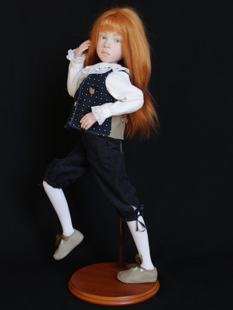Poupée de collection, sculpture figurative pièce unique Laurence Ruet poupée articulée 50 cm