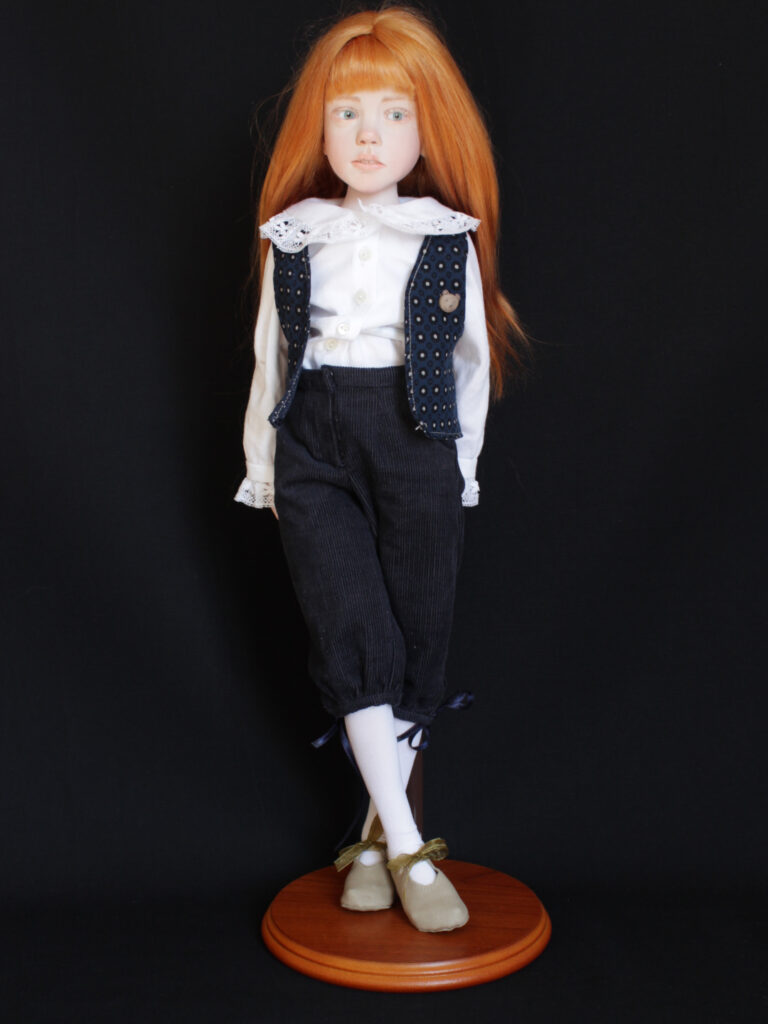 Poupée de collection, sculpture figurative pièce unique Laurence Ruet poupée articulée 50 cm