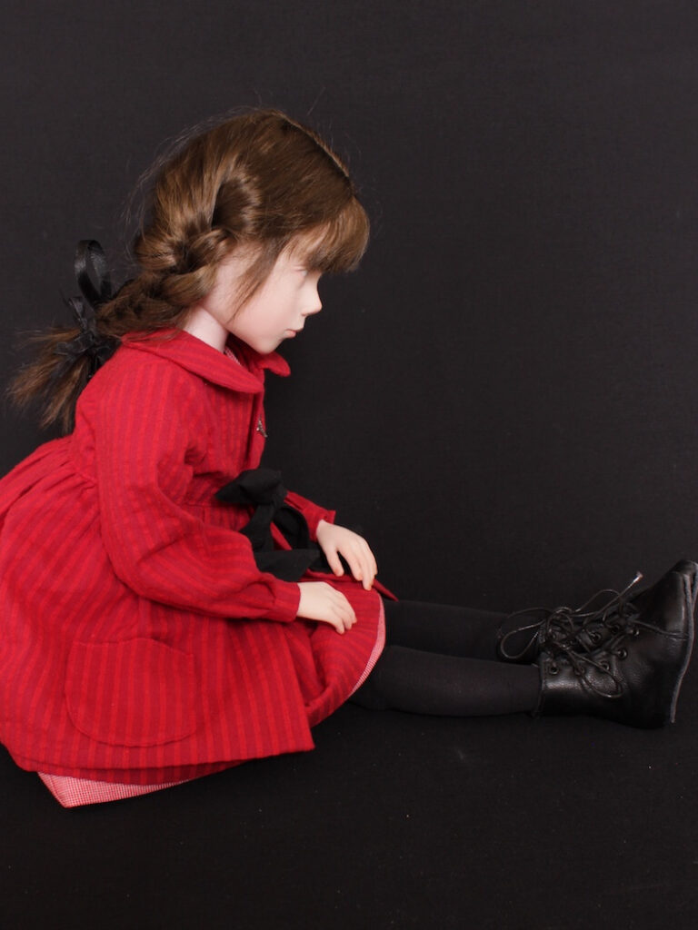 Poupée de collection, sculpture figurative pièce unique Laurence Ruet poupée articulée 50 cm